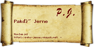 Pakó Jerne névjegykártya